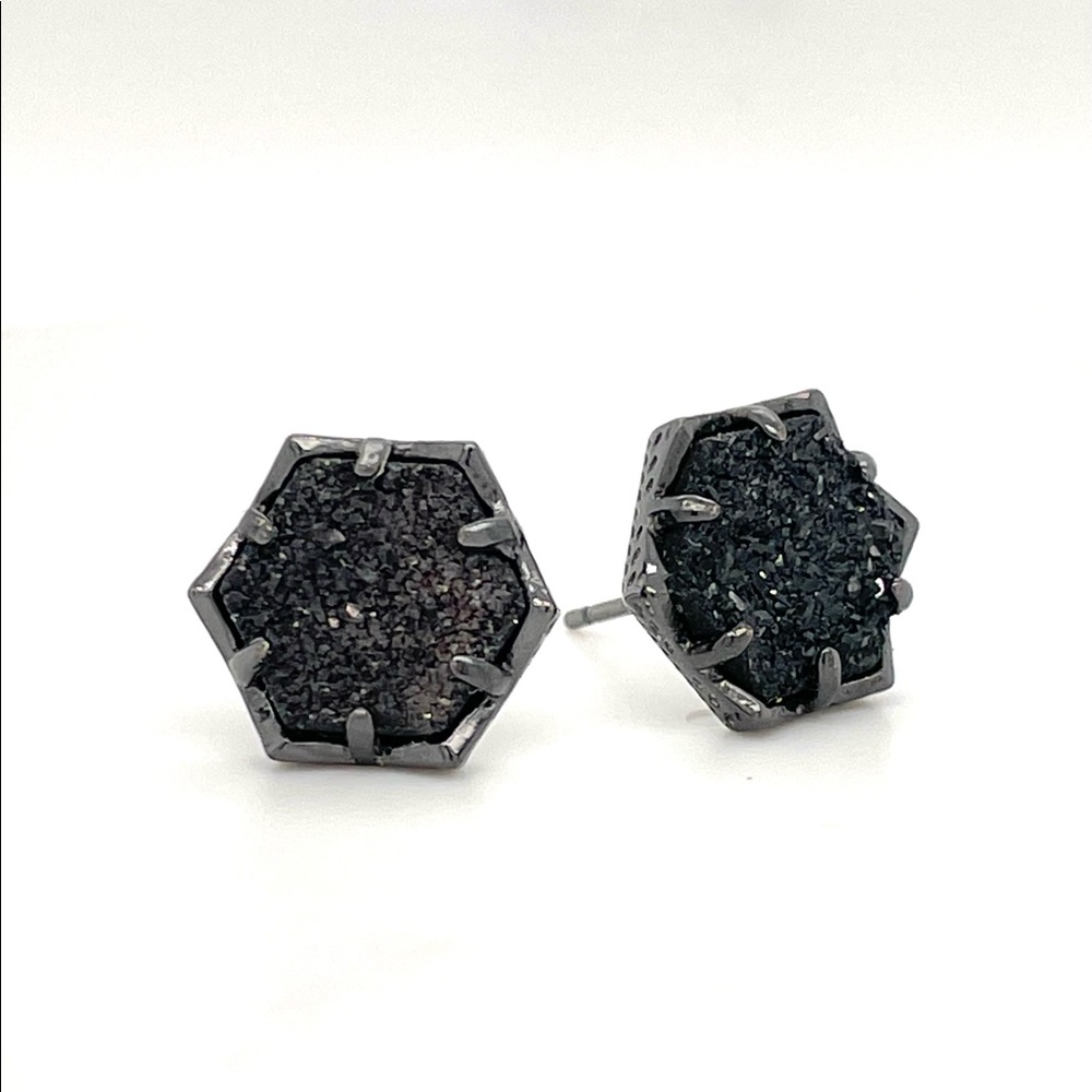 Kendra Scott Logan black druzy earrings